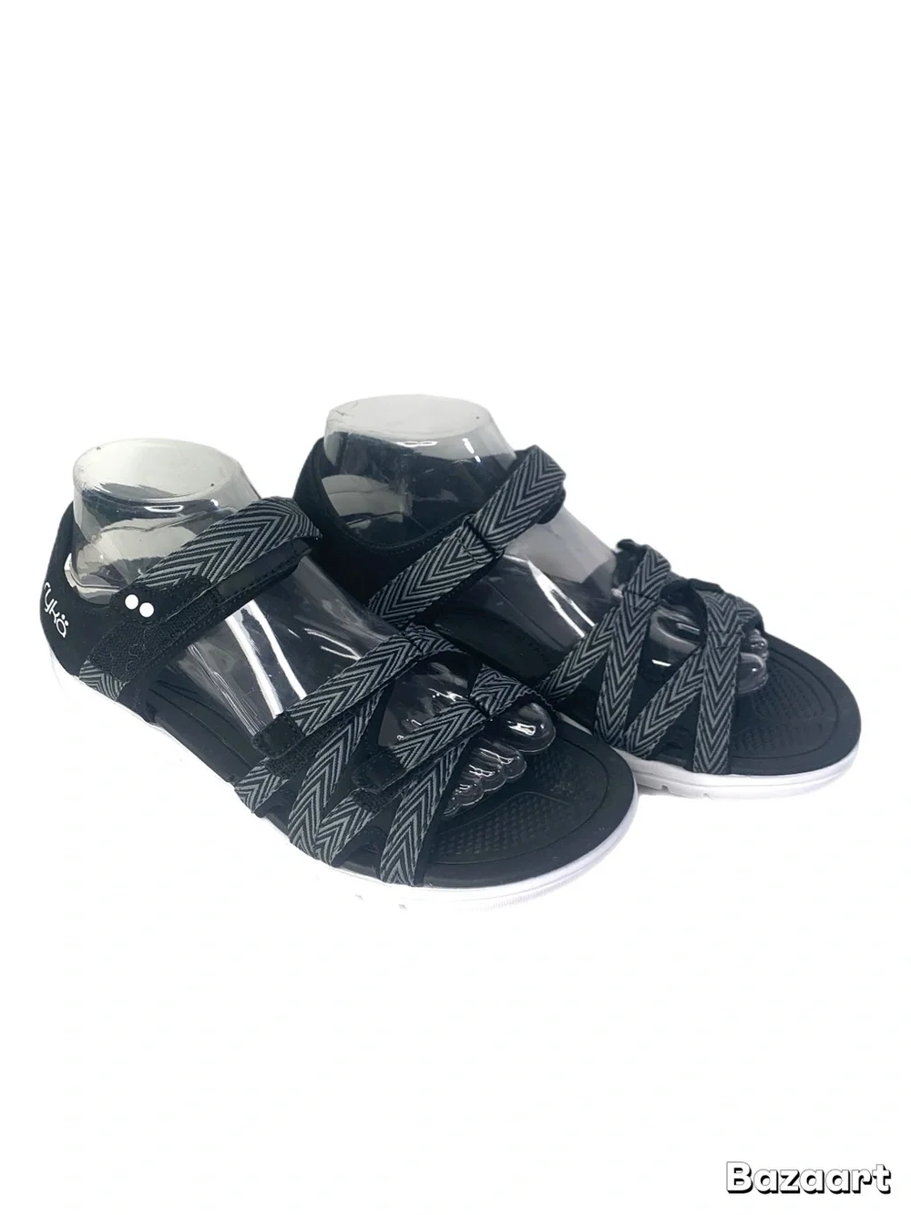 Ryka Sport Sandals Women’s 9W Black Gray Adjustable Comfort